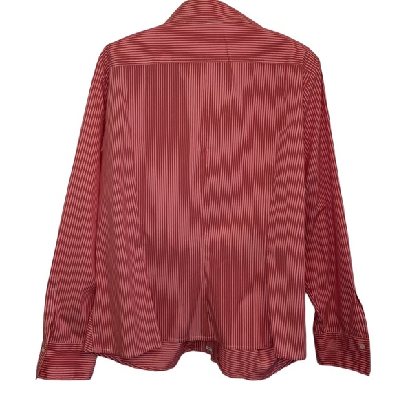 J. PETERMAN WOMENS 1950'S TIE FRONT BLOUSE STRIPED BUTTON DOWN - Picture 3 of 10